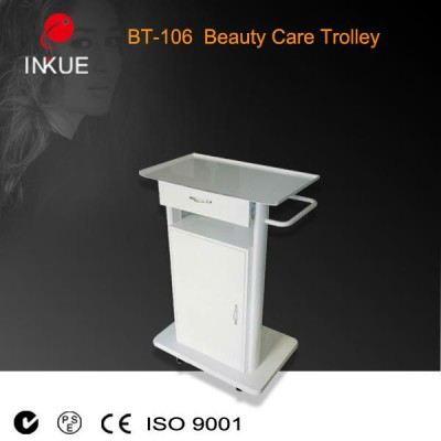 BT-106 easy and simple to handle hand cosmetic cart imitation leather massage wooden cart