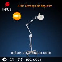 A-607 cold light magnifier facial maginfying glass portable/ 5x stand cold magnifying lamp for skin beauty salon equipment