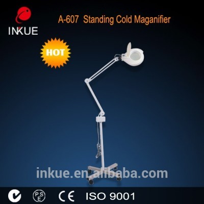 Factory price adjustable standing 5x magnifying lamp with led light A-607